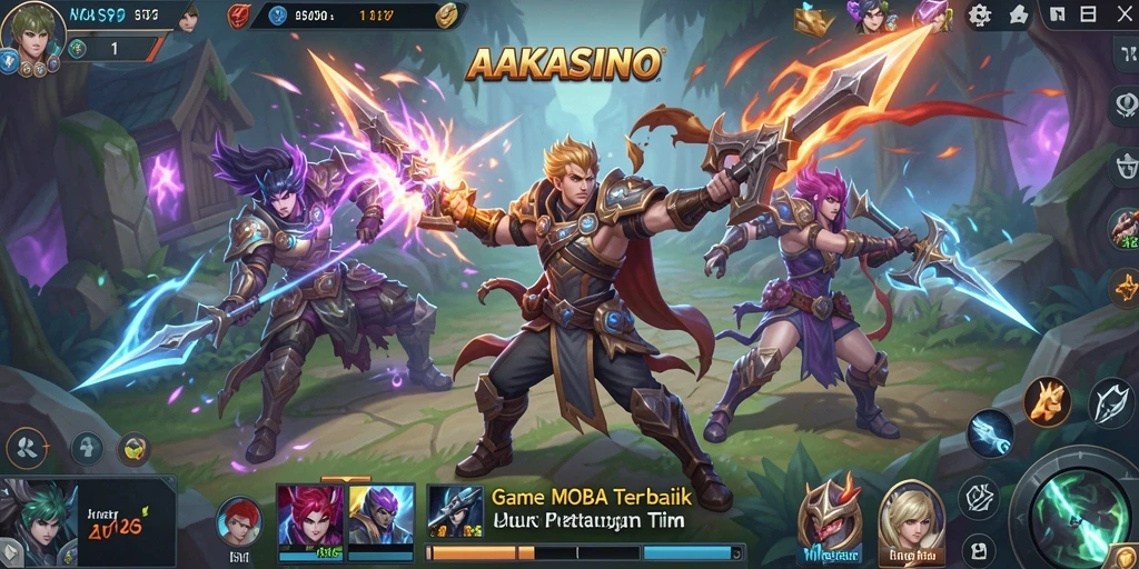 Gameplay mendebarkan AAKASINO yang menampilkan pertarungan tim.