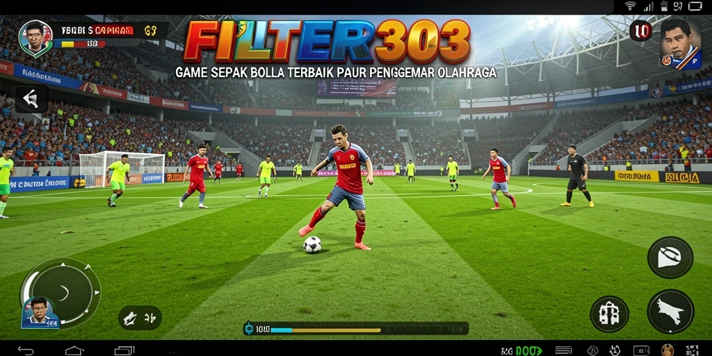Gameplay seru dari FILTER303 menampilkan aksi sepak bola yang mendebarkan.