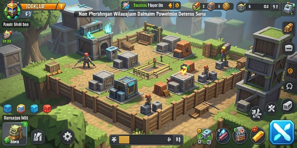 Tangkapan layar menampilkan aksi seru dalam permainan Tower Defense IDKLUB.