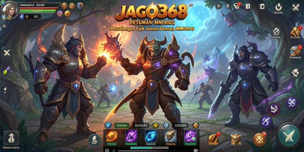 Tangkapan layar gameplay JAGO368 yang menampilkan pertarungan sengit di dunia MMORPG.