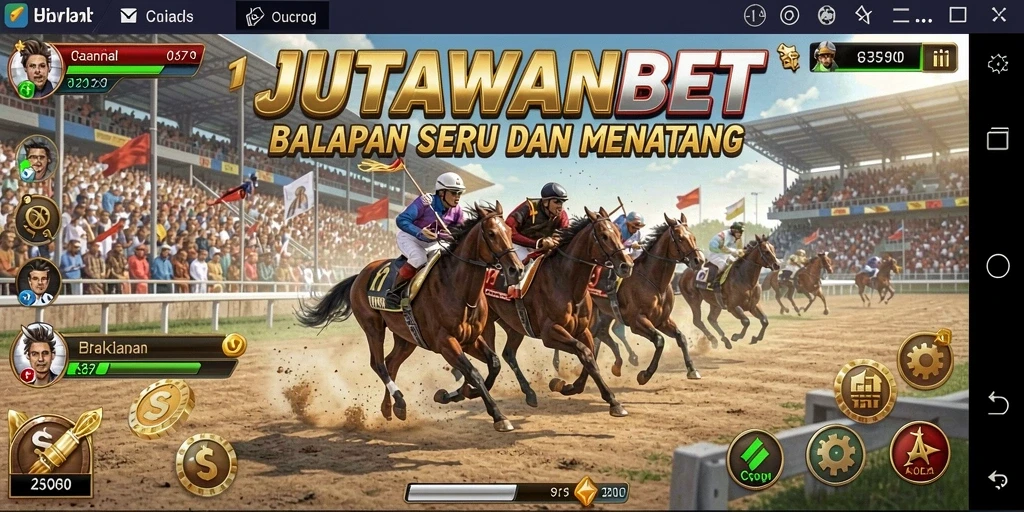 Tampilan gameplay JUTAWANBET yang mendebarkan dan penuh aksi balap.