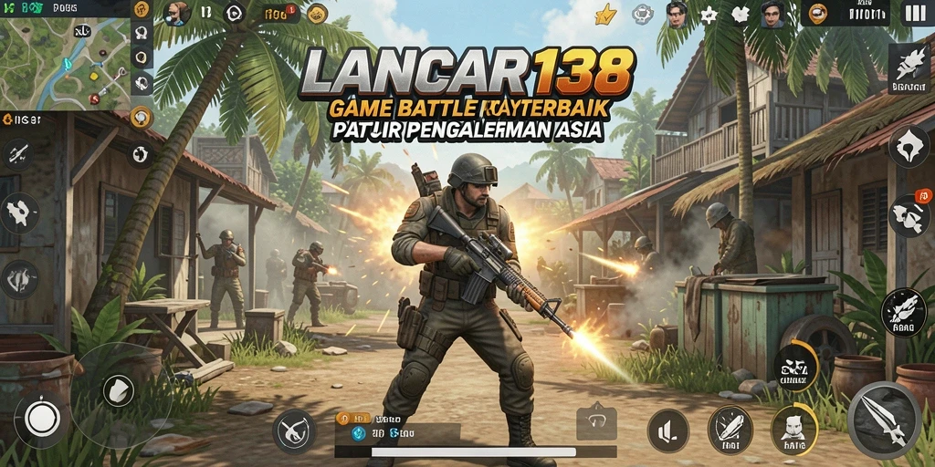 Tangkapan layar gameplay LANCAR138 yang menunjukkan pertempuran seru Battle Royale.