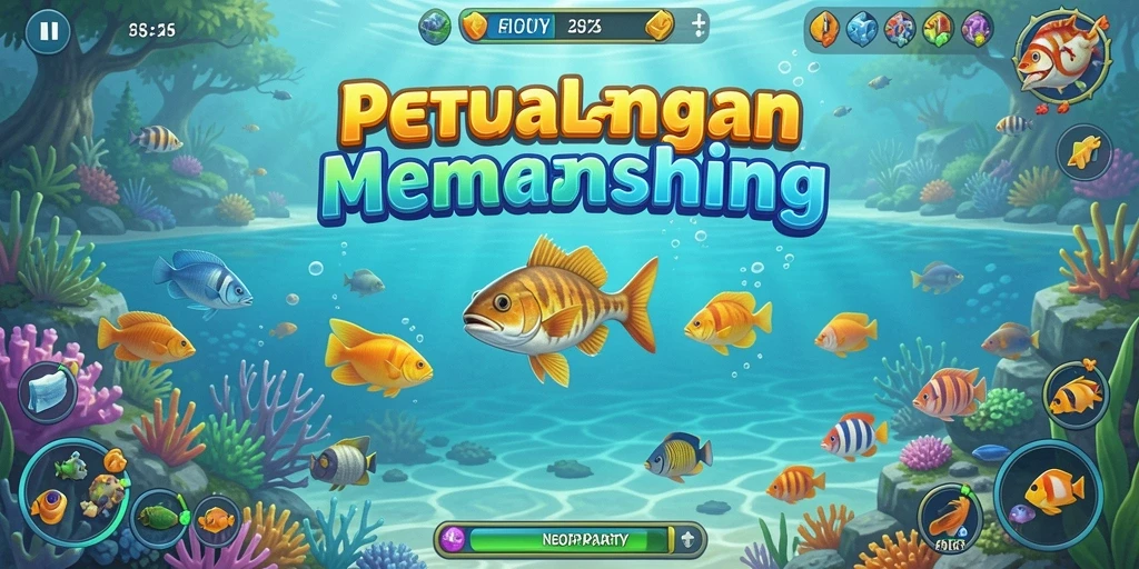 Tampilan menarik dari gameplay memancing <strong>NEOPARTY</strong> yang seru.