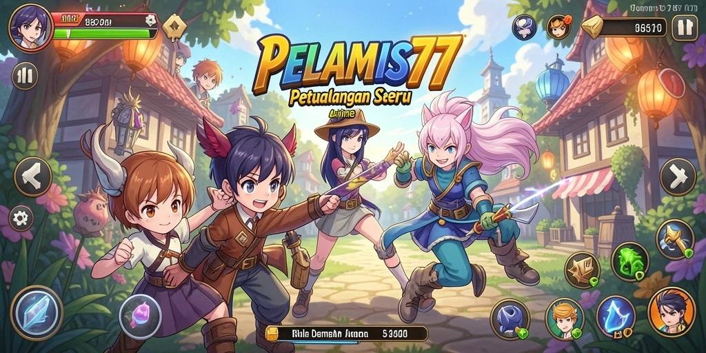 Tampilan gameplay seru PELAMIS77 dengan karakter Anime yang menawan.