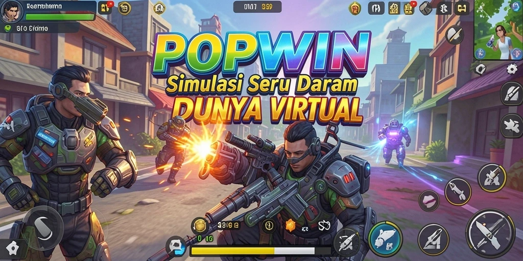 Gameplay seru dan interaktif dari POPWIN dalam simulasi virtual.