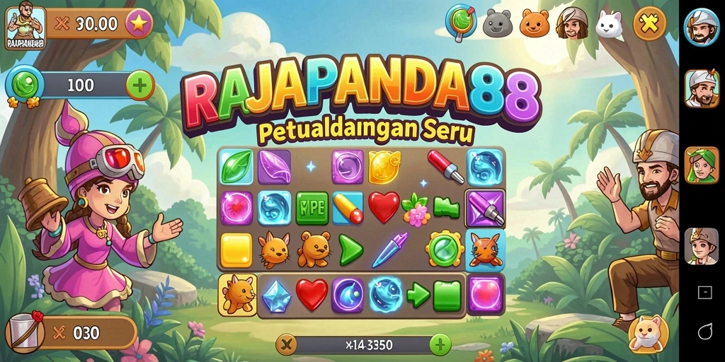 Tampilan menarik dari permainan Match-3 yang penuh warna.