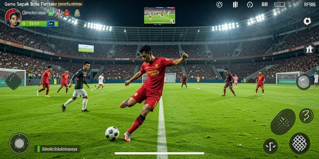 Tampilan seru dari gameplay RP886 di lapangan sepak bola.