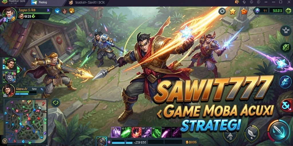 Gameplay mendebarkan dalam pertempuran tim di SAWIT777.