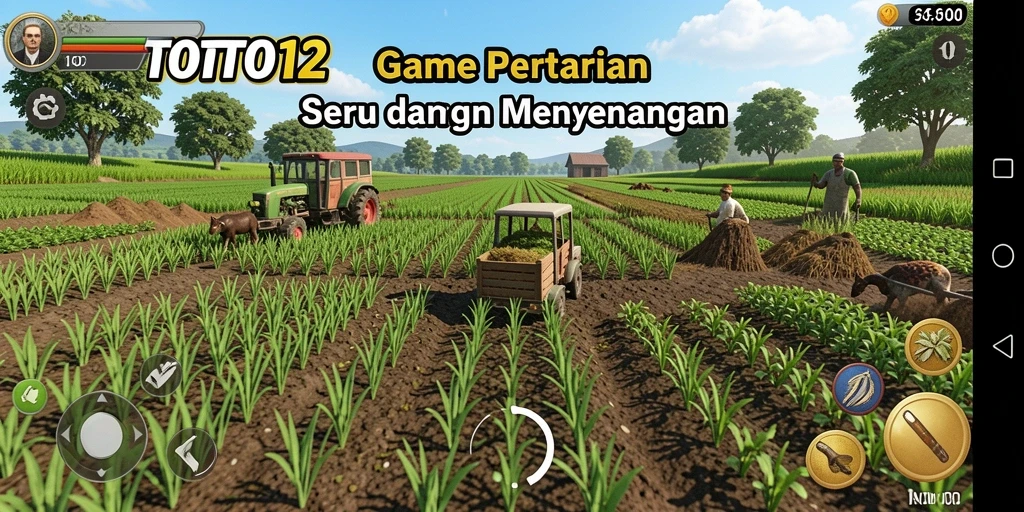 Tampilan gameplay seru TOTO12 dengan pertanian yang menawan.