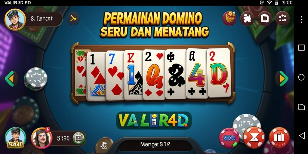 Tampilan gameplay seru VALIR4D saat bermain Domino.