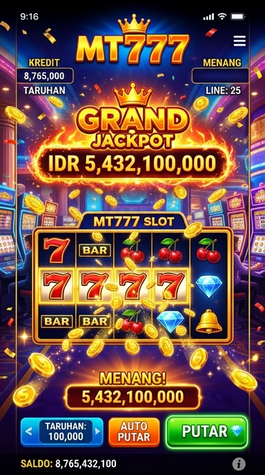 Tampilan antarmuka pengguna aplikasi mt777 yang sederhana dan intuitif.